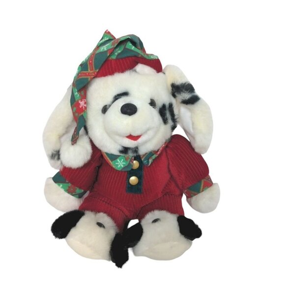 Snowflake Friends Christmas Puppy Dog Plush Slippers Stuffed Animal 14.5" - Picture 1 of 5